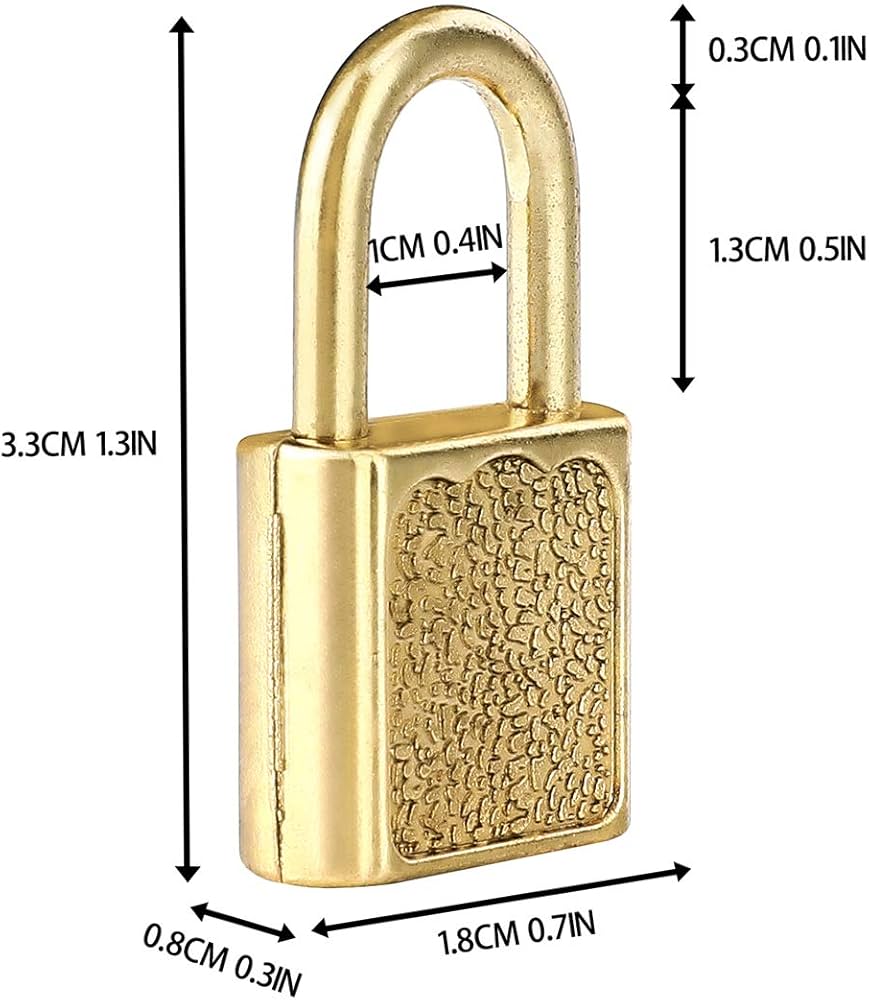 10pcs Mini Cute Diary Padlocks Gold Small Luggage Locks with Keys