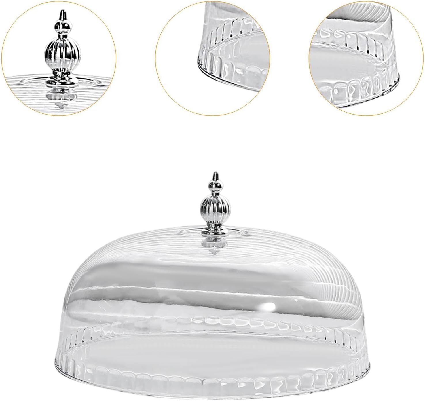 Clear Cake Dome Cover Cake Lid Multipurpose Reusable Plate Cover Pastry Display Cloche Food Lid for Home Gatherings Holiday, 30CM