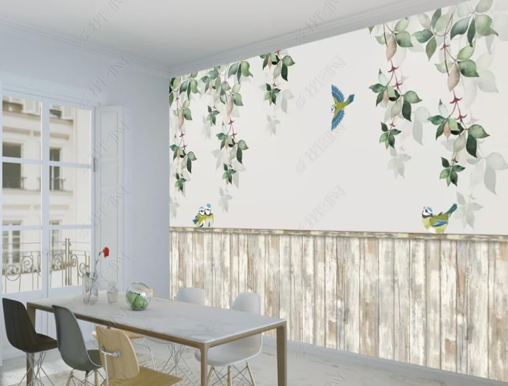 Papier peint intissé bois pour rénover facilement un mur de salon abîmé en format XXL - 2
