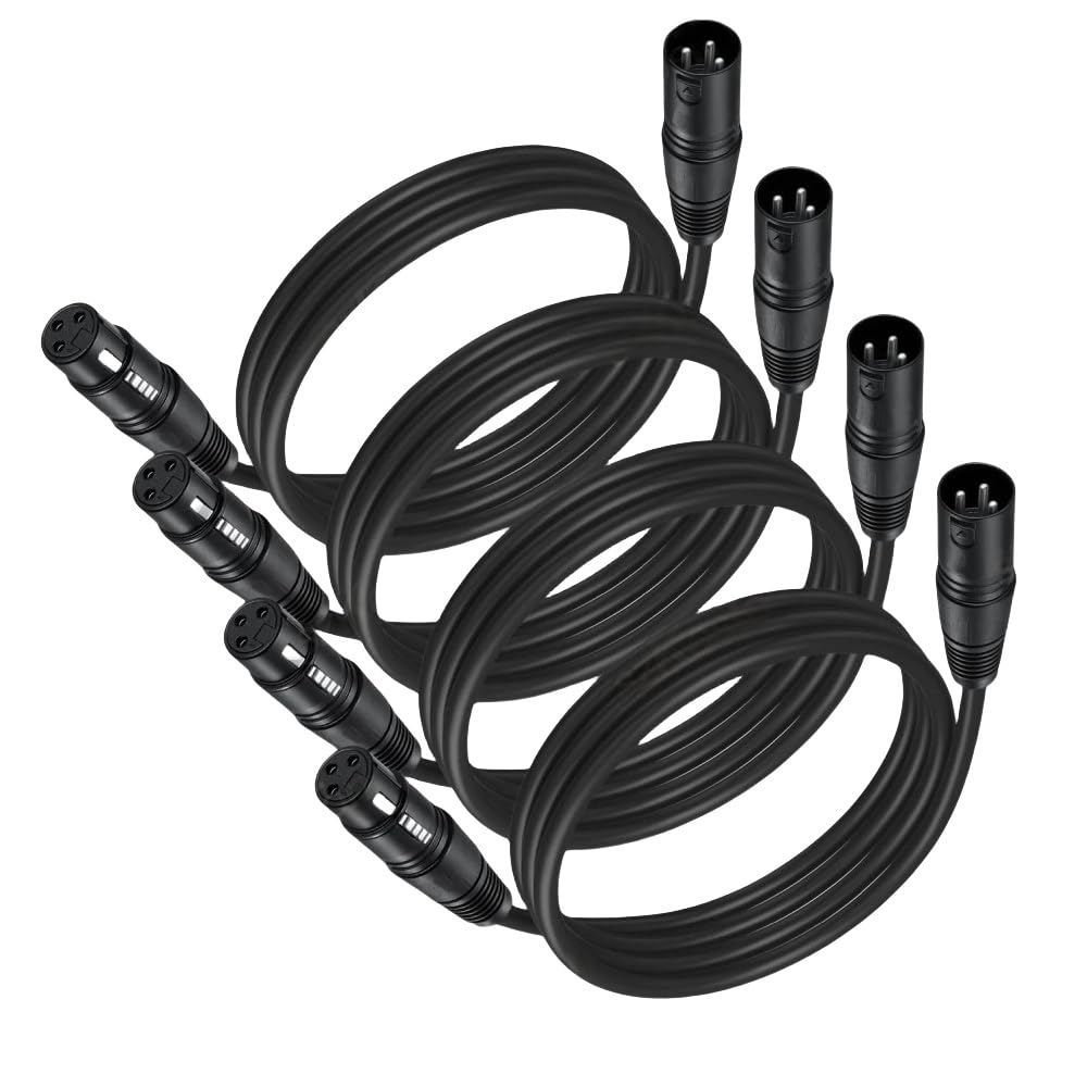 Cables XLR de 1 a 10 m macho a hembra de 3 pines balanceados, cable XLR equilibrado para grabación de escenario, interfaz de audio (10 m)