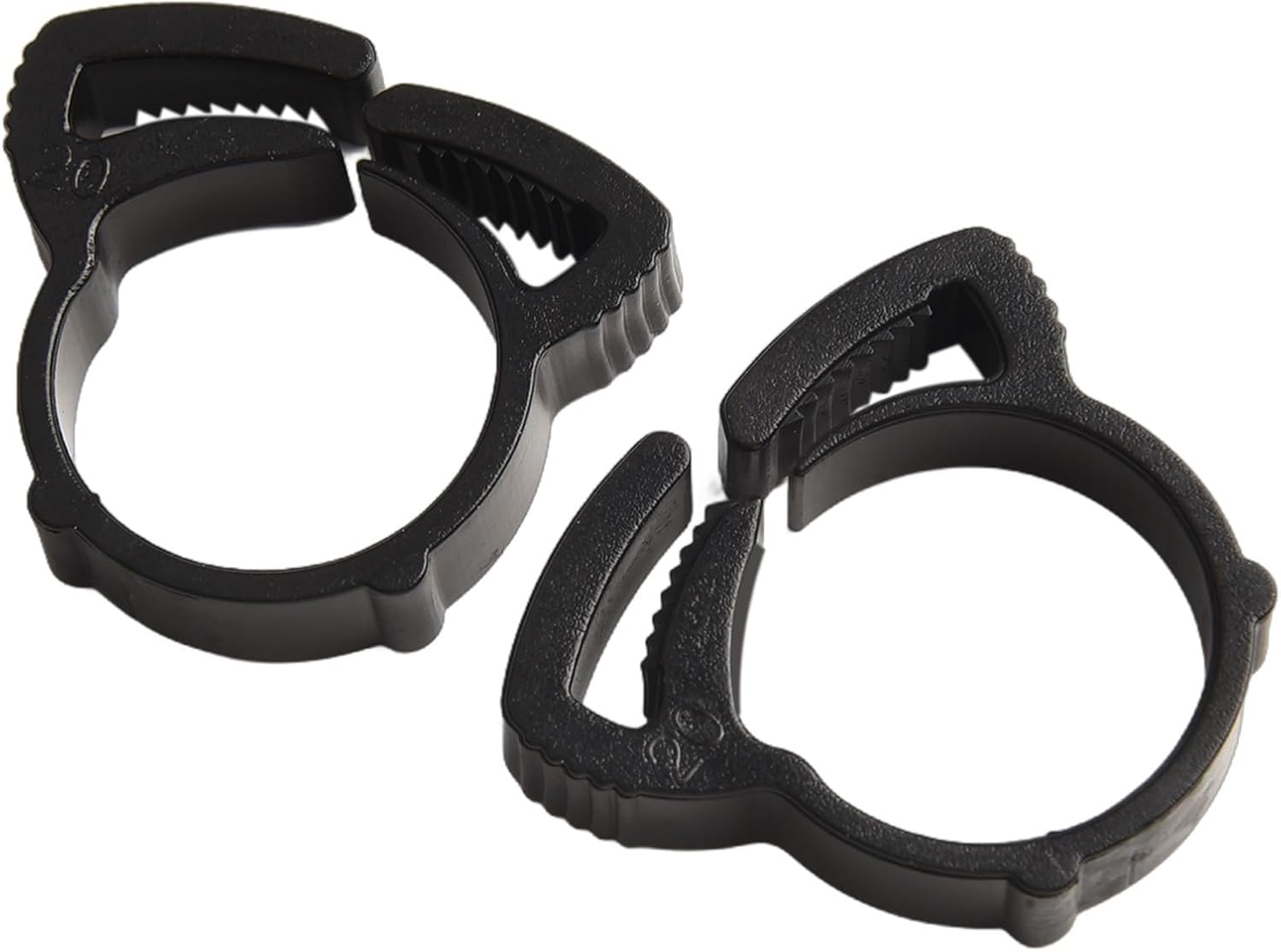20 Pack Ratchet Hose Clamp for 16mm and 20mm Irrigation Pipe, Snap Fit Nylon Tubing Fastener Black, Garden Drip Line Securing Clip Grip(φ20mm)