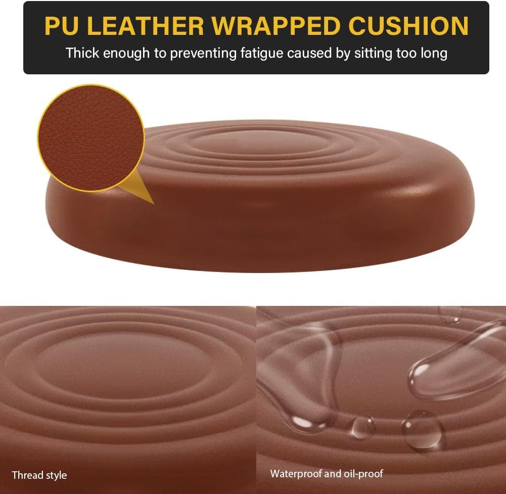 360 ° Kunda height adjustable fecal chair with modern round rolling stool footrest with Nu invented Pu leather stool wheels. Preparing spa salon massage beauty stool (brown) 360 ° Kunda height adjustable fecal chair with modern round rolling stool footrest with Nu invented Pu leather stool wheels. Preparing spa salon massage beauty stool (brown)