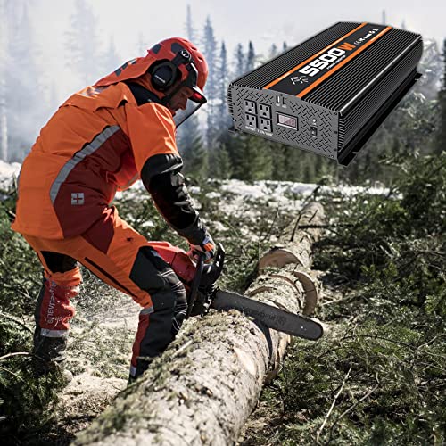 Tvnikd 5500 Watt Inverter Power Inverter Of Modified Sine Wave Truck Rv Solar Inverter Dc To Ac 12V To 110V Inverter For Truck Rv Semi Truck Vehicle Off Grid Solar Power Converter With Lcd Display #TOP5