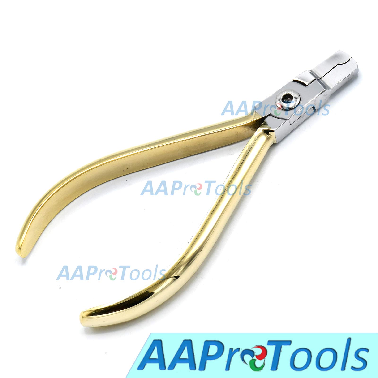 AAProTools Gold Plated Color Crown & Band Crimping Pliers Orthodontic for Wire Round Crimp Gingival & Temporary Crowns