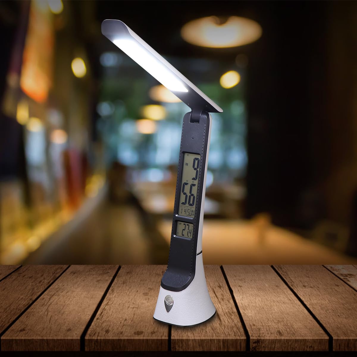 Gatuida Luce Notturna a LED Pieghevole Ricaricabile Lampada da Tavolo con Protezione gli Occhi e Calendario Perpetuo Elettronico Touch per Studenti e Lettura Bianca