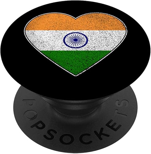 I Love India My Indian Heart Flag Country DNA Pride PopSockets PopGrip Swappable Grip for Phones & Tablets