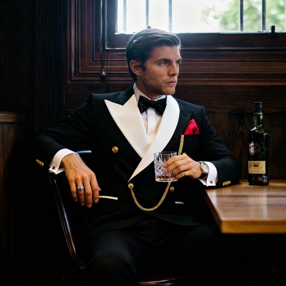 Men's 2 Piece Double Breasted Suits Tuxedo for Men Slim Fit Suit Formal Wedding Prom - Image 4