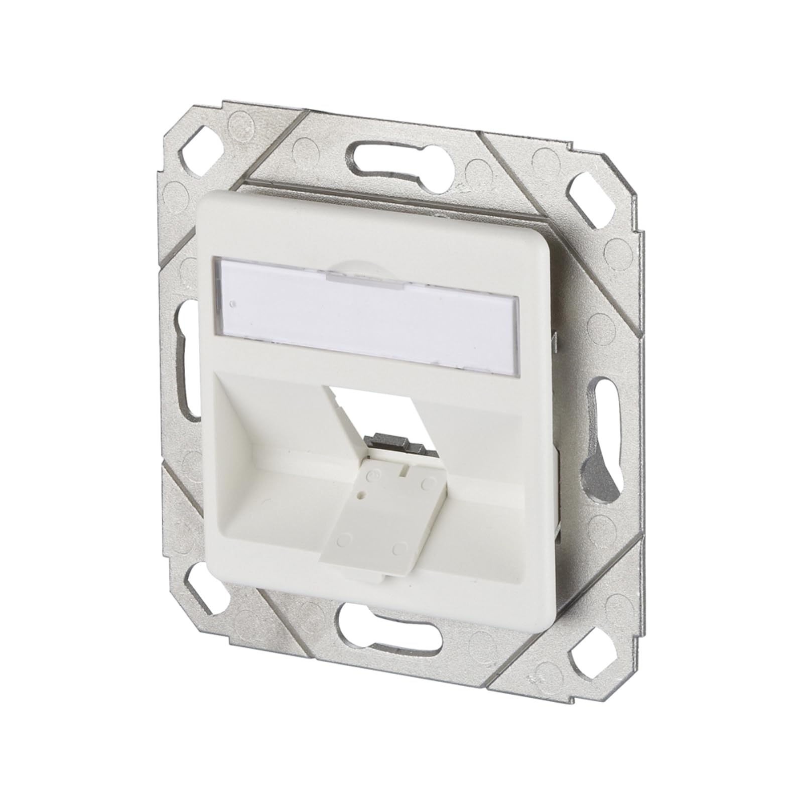 Boîtier de raccordement Keystone METZ CONNECT encastrable 1 port blanc pour goulotte