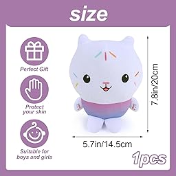 Forninc Gabb Peluche, Doudou Gabb, Peluche Maison de Poupée, Cadeau d'anniversaire, Jouets en 20 cm