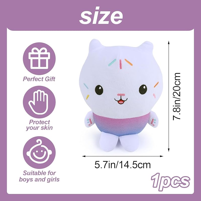 Forninc Gabb Peluche, Doudou Gabb, Peluche Maison de Poupée, Cadeau d'anniversaire, Jouets en 20 cm