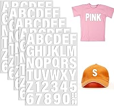 Clothin 5 Sheets 215 Letters and Numbers Iron On for Clothes, 2 Inch Alphabet Letters Heat Transfer Vinyl Heat Transfer Vinyl Letters A-Z Polyurethane