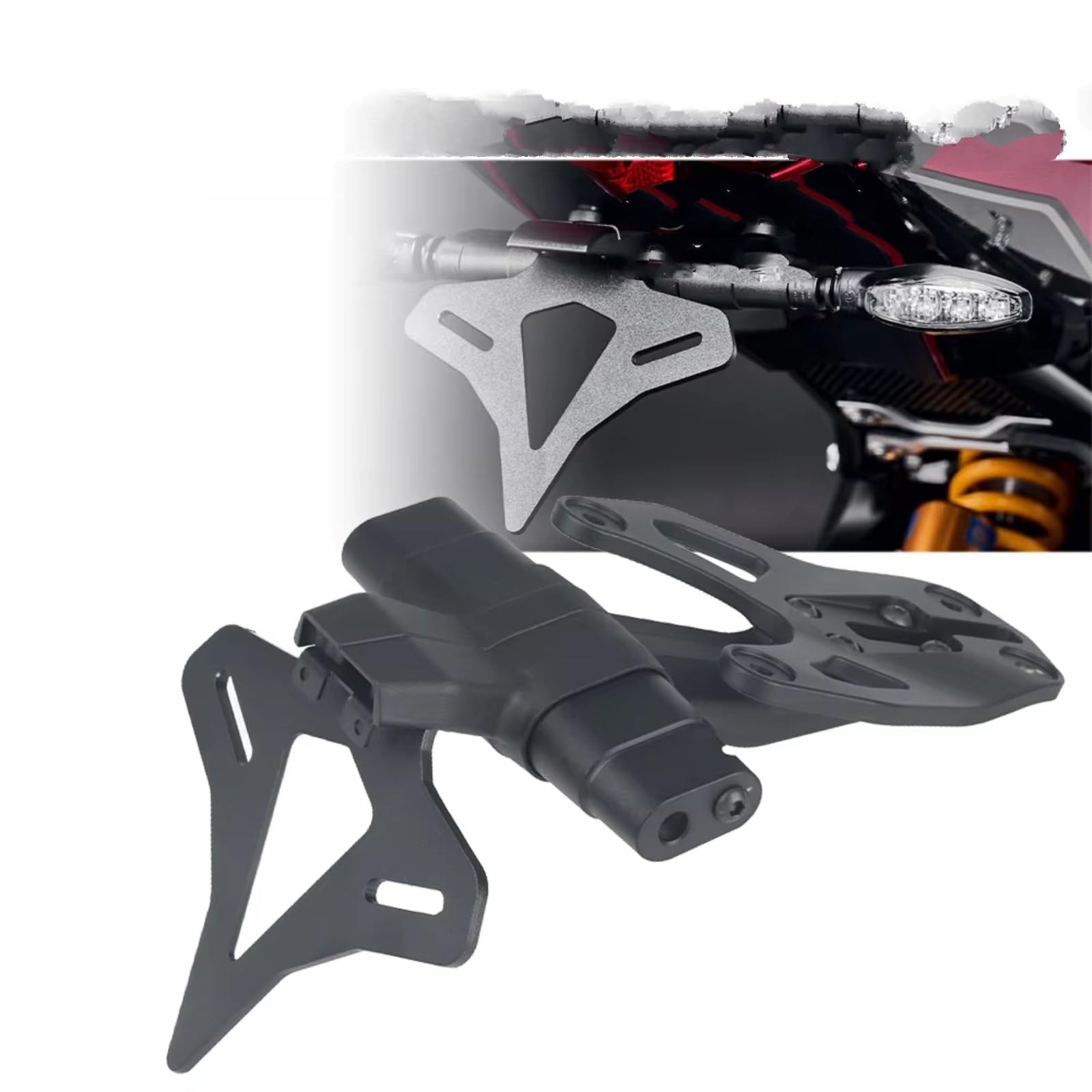 Soporte para Matrícula Motocicleta Corto Contrapunto Compatible con Triumph para Speed ​​para Triple para 1200RS 2021-2024 Soporte Matrícula Moto