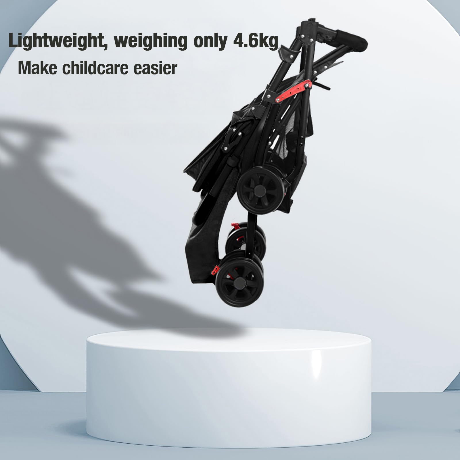 Sianldcone Ultraleggero Passeggino di Soli 4,6 kg, Passeggini Compatto Fino a 15 kg, Passeggino da Viaggio con Posizione Sdraiata Regolabile, Carrozzina per Neonati Portatile Pieghevole (A8 Grey)