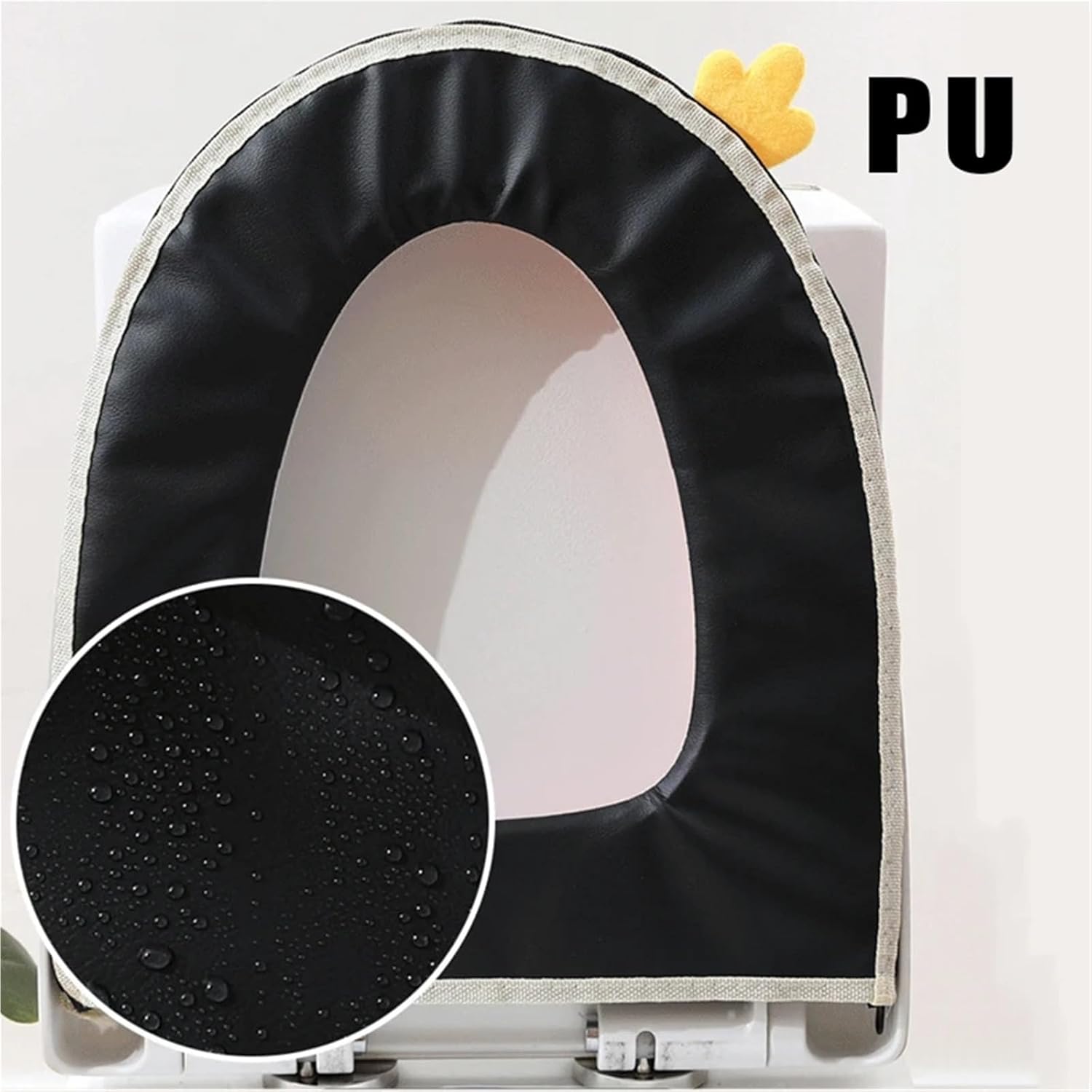 Winter Warm Toilet Seat Cover Cute Cartoon Cushion Universal Waterproof Zipper Closestool Mat Bathroom Accessories(Orange-1)