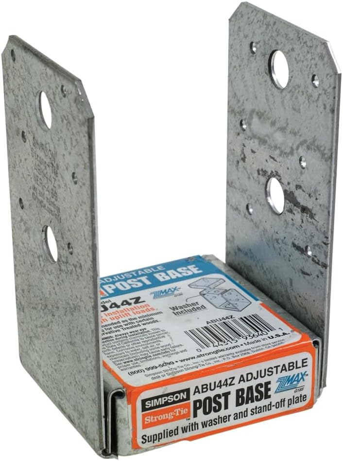 Simpson Strong-Tie ABU44Z ABU ZMAX Galvanized Adjustable Standoff Post Base for 4x4 (Pack of 12)