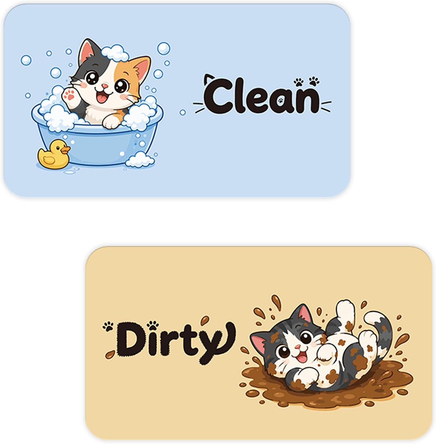 Cat Clean Dirty Magnet for Dishwasher
