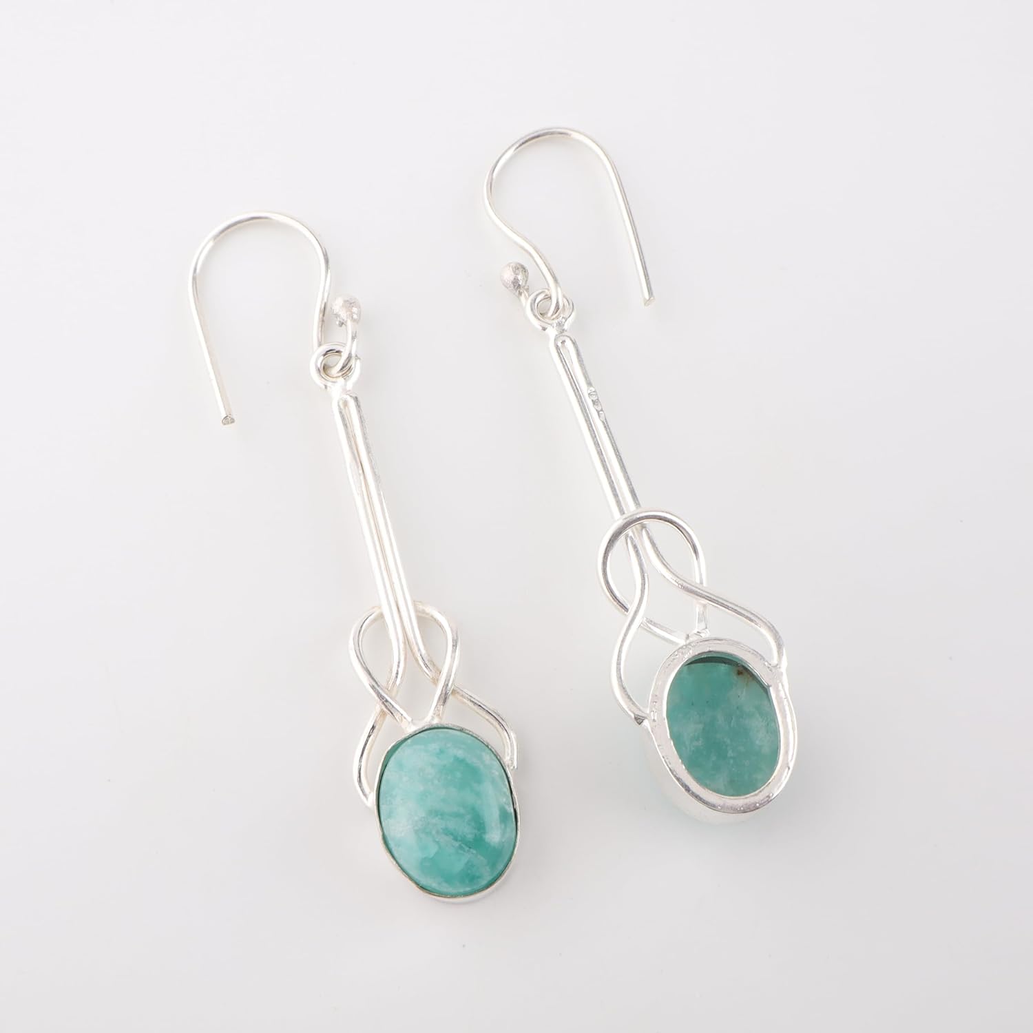 Dainty Gemstone 925 Sterling Silver Statement Handcrafted Bezel Set Earrings, 10X12mm Oval Cut Drop & Dangle Earrings For Mother, Healing Gemstone Earrings, Long Light Weight Jewelry For Gift