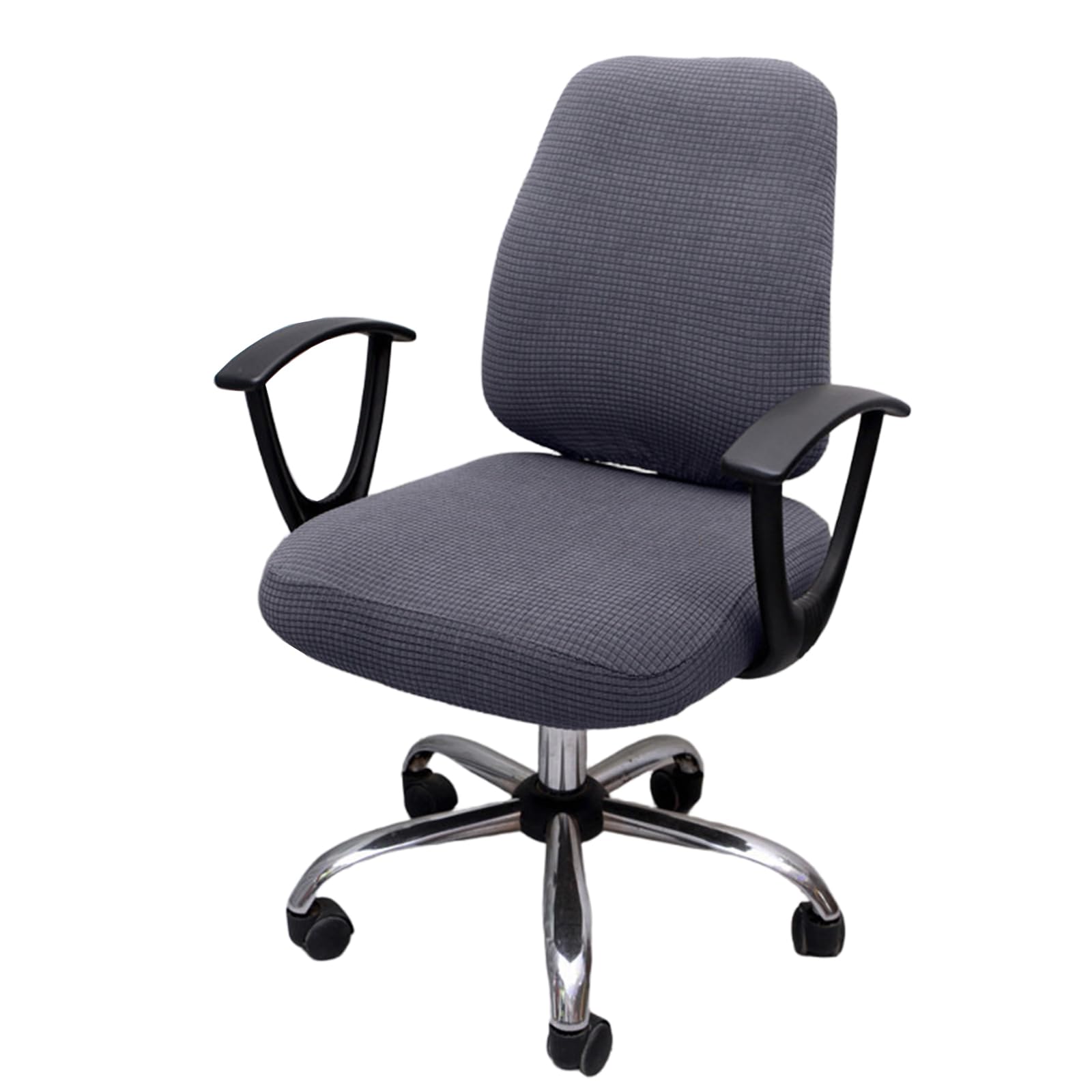 Housses de protection pour chaises d'ordinateur extensible amovible et lavable grise