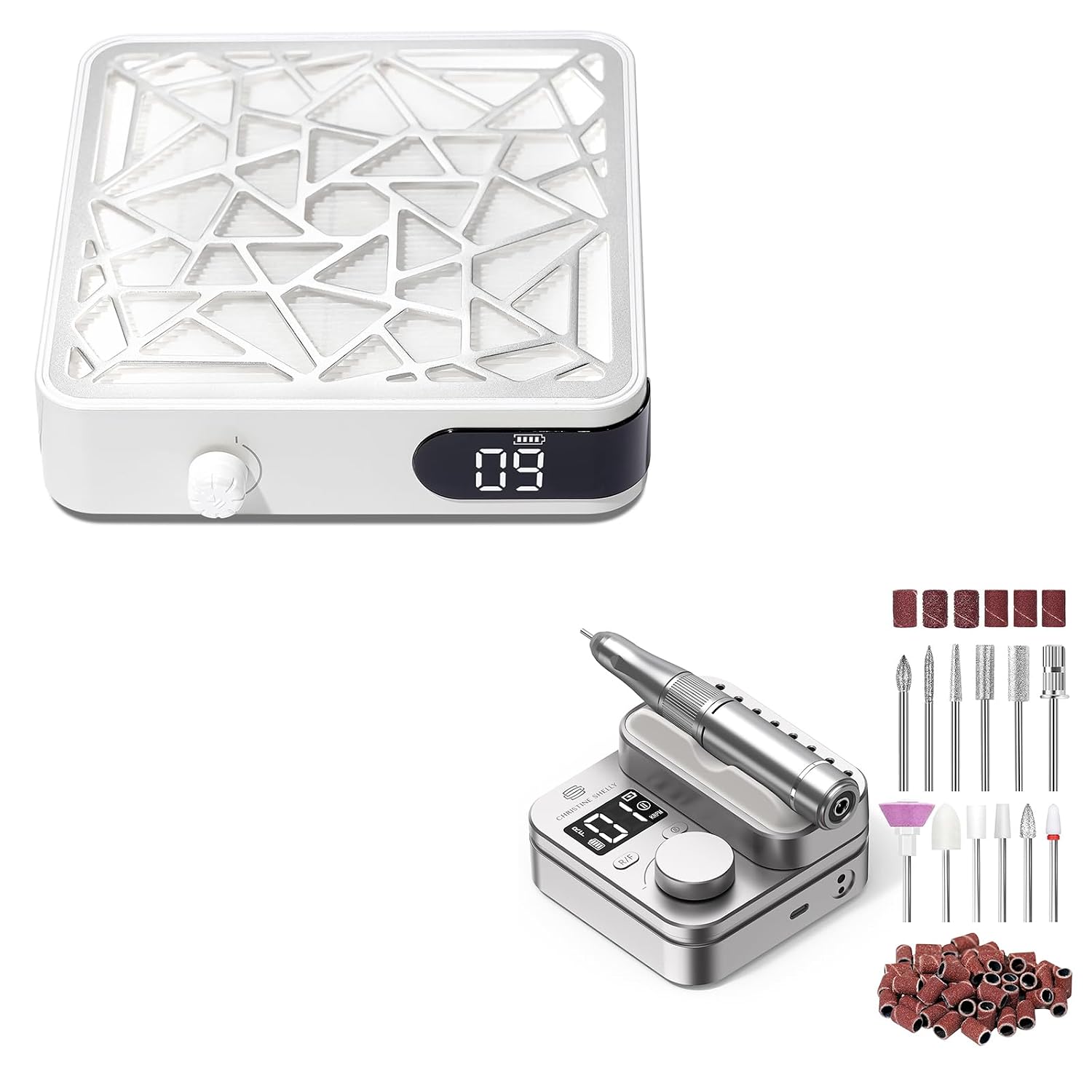 Nail Dust Collector, Powerful Vacuum Fan Vent Dust Collector Extractor And Rechargeable Nail Drill 35000 PRM Electric Nail File