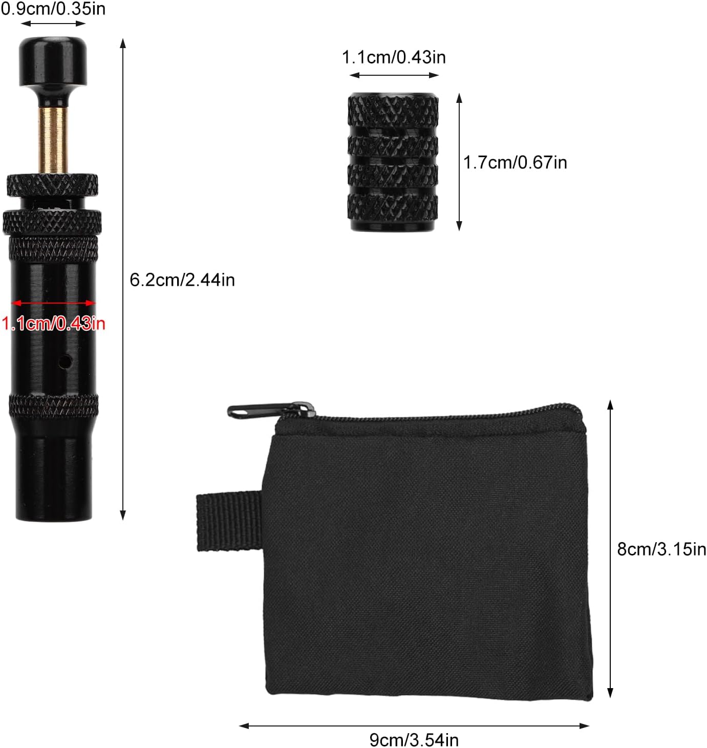Auto Stop Tire Air Down Kit, Adjustable Tyre Deflator Tool for Off Road 4x4 Vehicle Accessories, Quick Deflation with 4 Valve Caps and Zipper Pouch for Pickup Trucks, SUVs