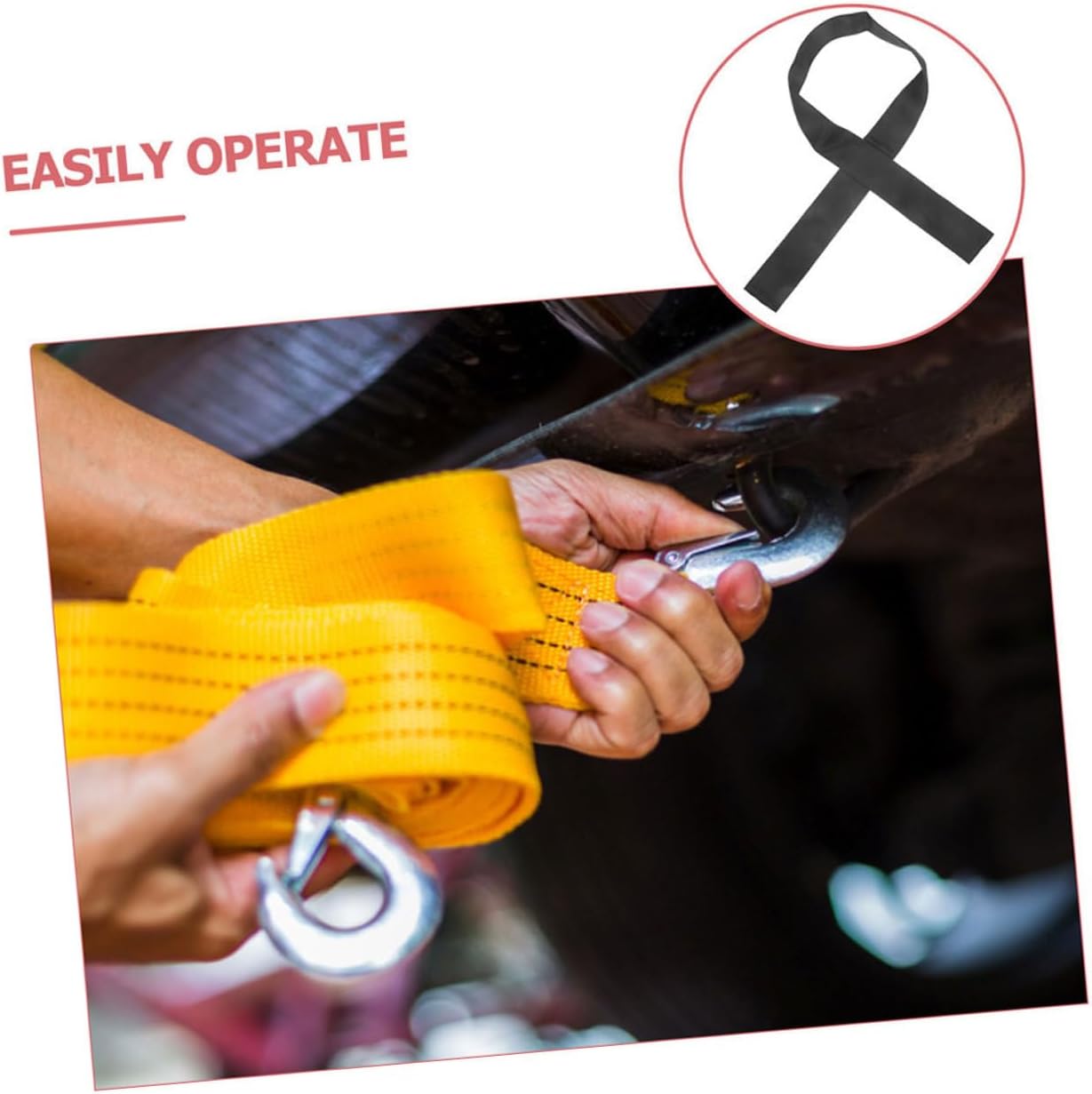 Polyester Winch Rope Protective Sleeve Wear Resistant Cover 2 Pack