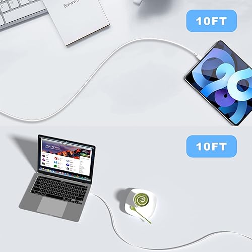 Miniatura 8 de Apple - Cable de carga USB C a USB C de 10 pies y 60 W paquete de 2 unidades cable de carga rápido largo para MacBook Pro2019201820172016iPad Air 45