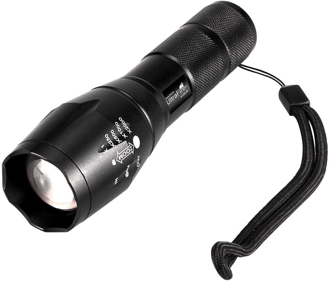ULTRAFIRE IR Illuminator Flashlight, 850nm Focus Adjustable IR Led Flashlight Infrared Light Torch for Night Vision, Coyote Fox Predator Hunting