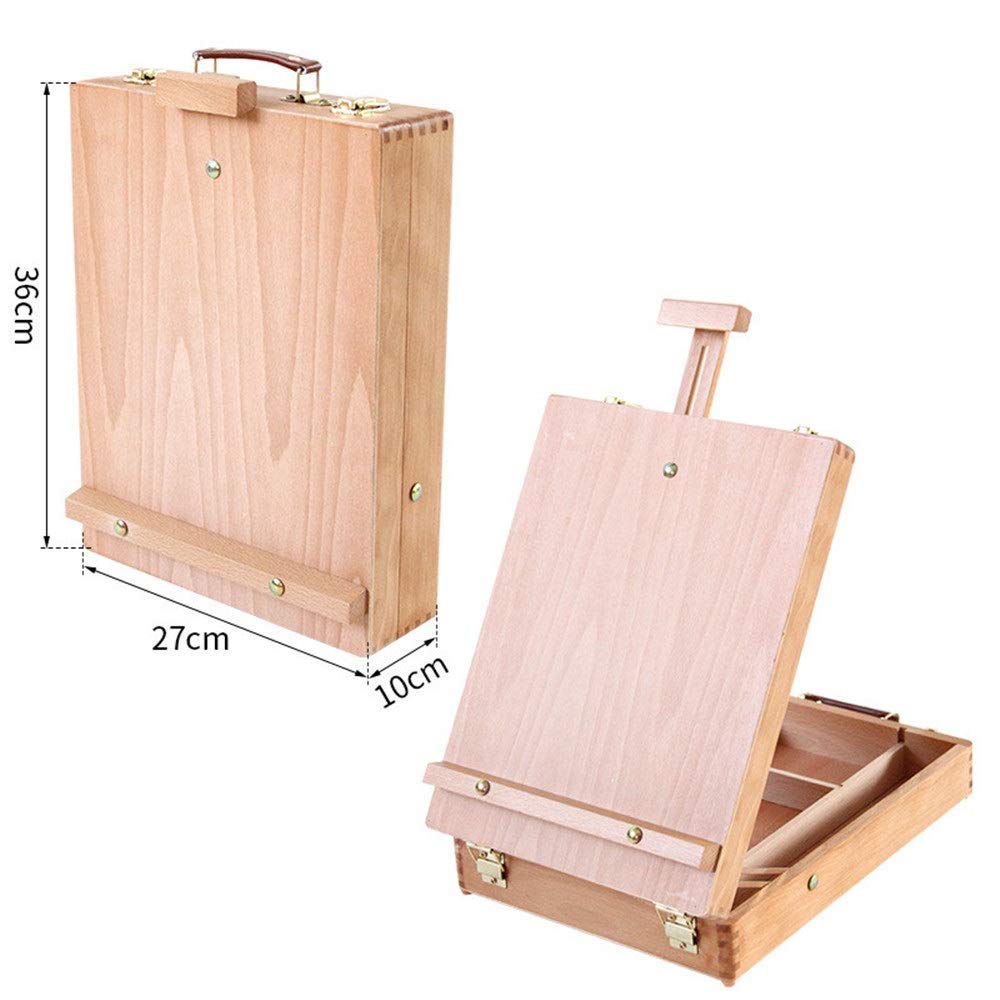 Caballete de Madera para Mesa, Caja de Dibujo, Caballete portátil para Dibujar y Pintar, Caballete de Madera