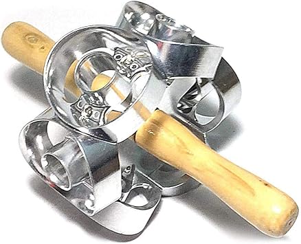 Metal Revolving Donut Cutter Maker Mold, Kitchen Tools, Machine Pastry Dough Baking Roller, Aluminum Alloy Revolving Cake, for Cooking