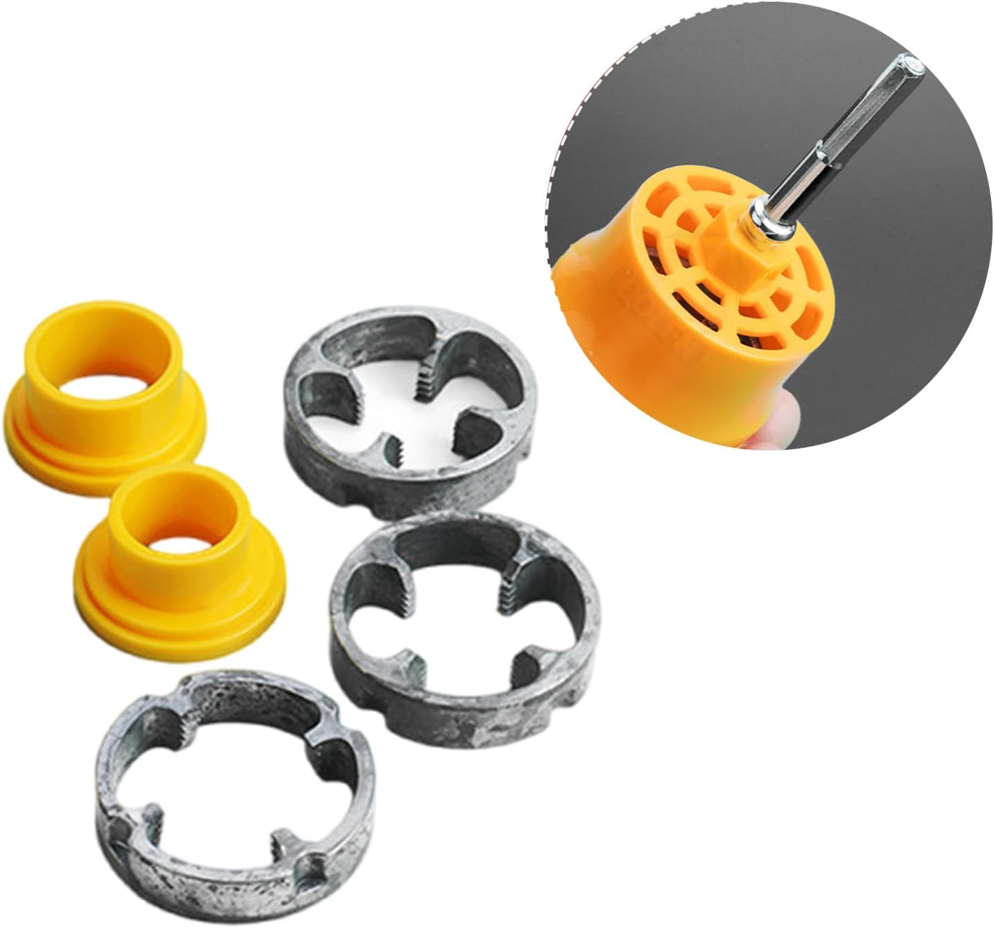 PVC Pipe Threader Kits with 1/2inch 3/4 1inch Dies Pipe Threading Tool PVC Thread Maker Round Die Pipe Threader Plumbing