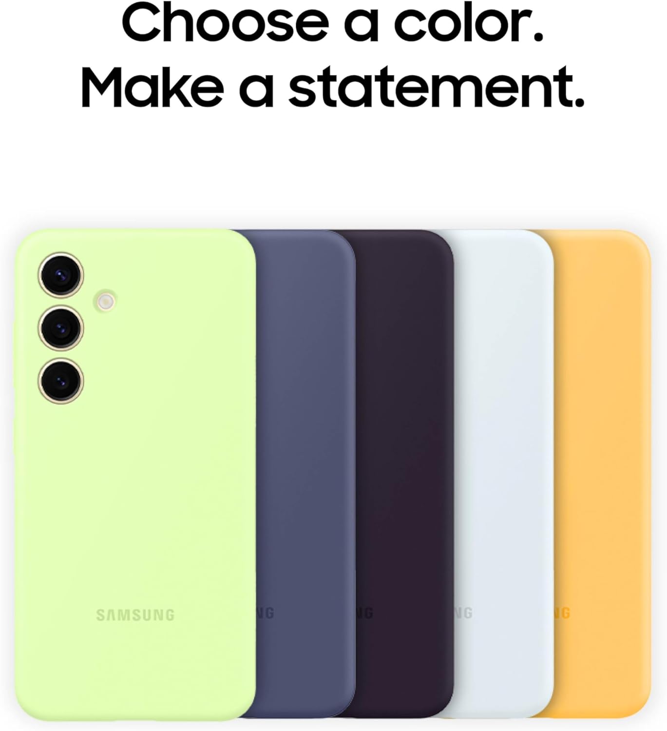 Samsung Galaxy S24 Silicone Phone Case, Protective Cover with Color Variety, Smooth Grip, Soft and Sleek Design, Snug Fit, US Version, EF-PS921TWEGUS, White