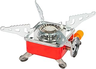 Blow Mini-Touristen-Gaskocher 2800W – Kompakter Campingkocher mit Piezozündung & Einstellbarer Flamme – Leicht & faltbar – Für TS-700 Kartuschen – Inkl. Aufbewahrungstasche