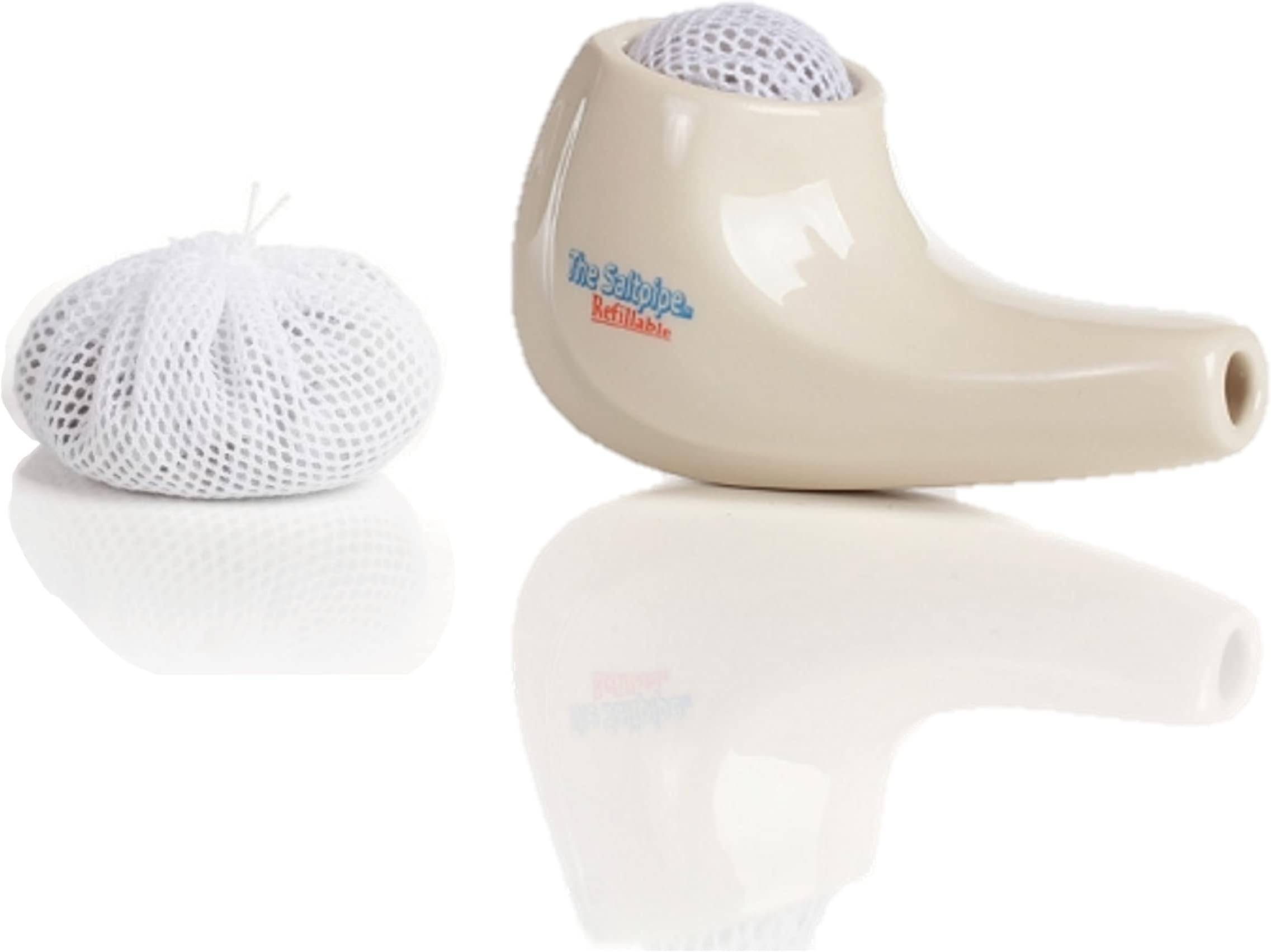 OMI Salt Pipe - Refillable Salt Inhaler With Extra Salt Refill Bag - Natural Respiratory Aid - Reduces symptoms of asthma, sinus, allergy, snoring, COPD and other respiratory disorders