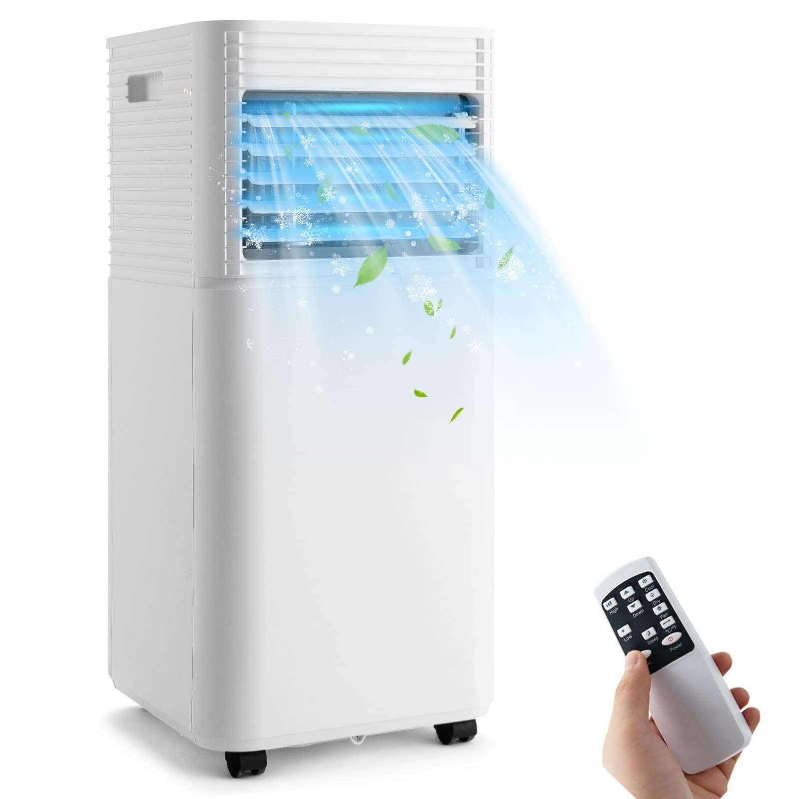 DORTALA Portable Air Conditioners 8000 BTU AC Cooling Uint with Dehumidifier Remote Control 24H Timer Window Kit Stand