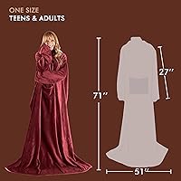 Vista 6 de Tirrinia Manta portátil para adultos, manta acogedora con mangas, manta completa para leer, manta acogedora para ver la televisión, idea de regalo