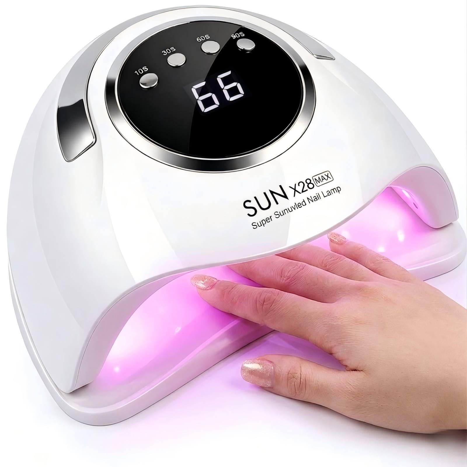 Lampe UV Ongles 360 W, Lampe Led Ongle Professionnelle avec 4 Minuteries, UV Lamp Nails avec 90 Perles, Machine UV Led pour Ongles Capteur Automatique pour Durcir Le Vernis à Ongles en Gel