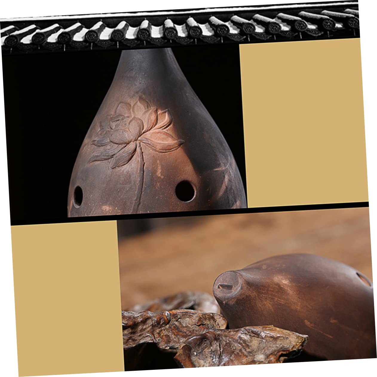 Mikinona Xun Cinese a 10 Fori in Ceramica Ocarina Strumento Musicale Antico in Tonalità F per Principianti e Artisti Esecutori, Intonazione Precisa e Suono Profondo per Stili multipli