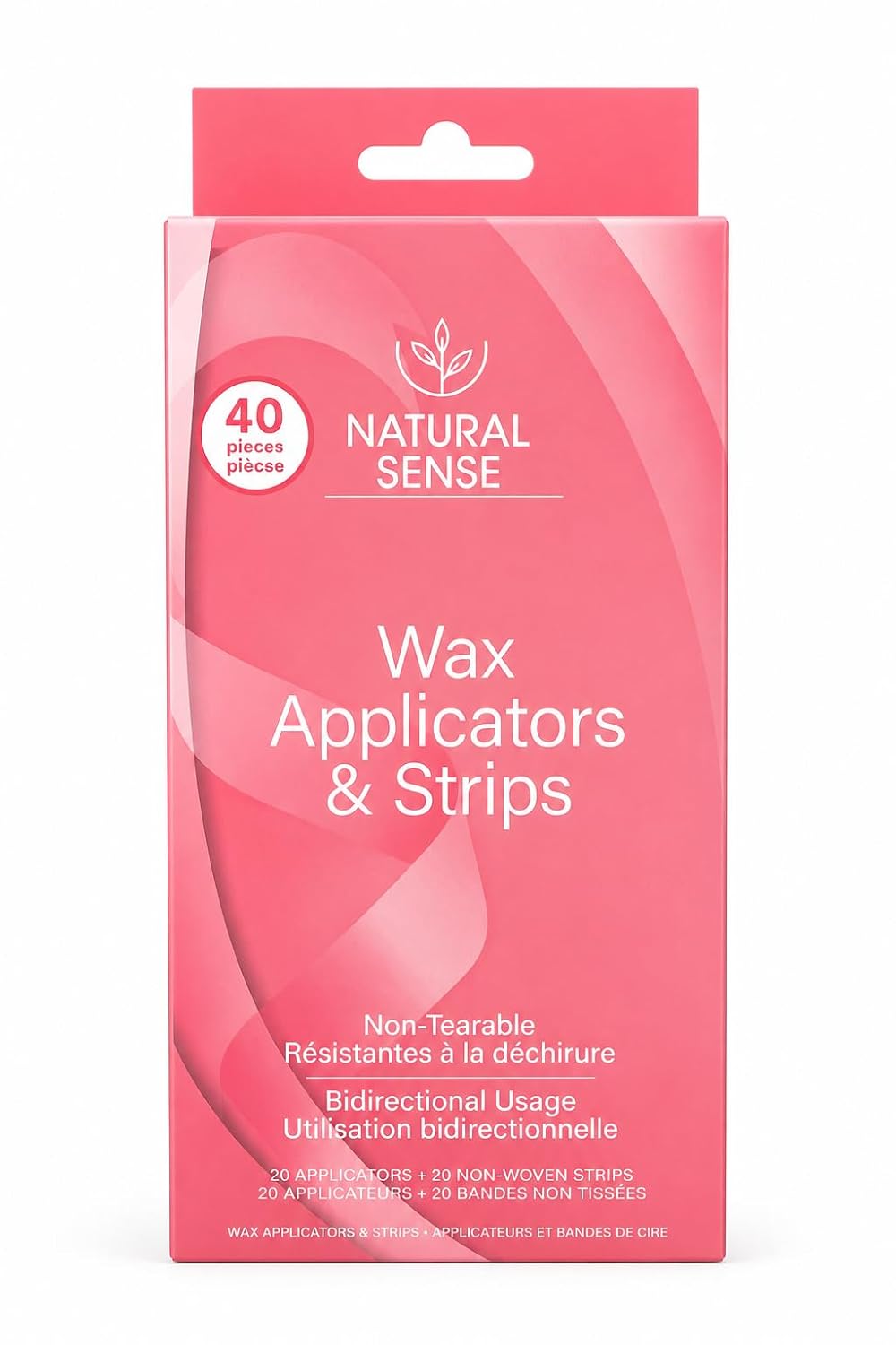 Natural Sense Wax Applicators & Strips for Sensitive Skin - Complete Hard Wax Beads Kit with Body, Face, Bikini and Underarm Strips