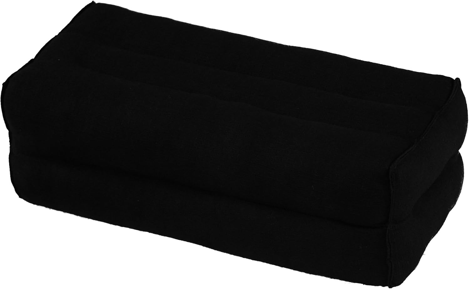 Pillow Block 35x15x10cm, kapok-filled, Support Cushion for Yoga and Meditation, natural cotton black