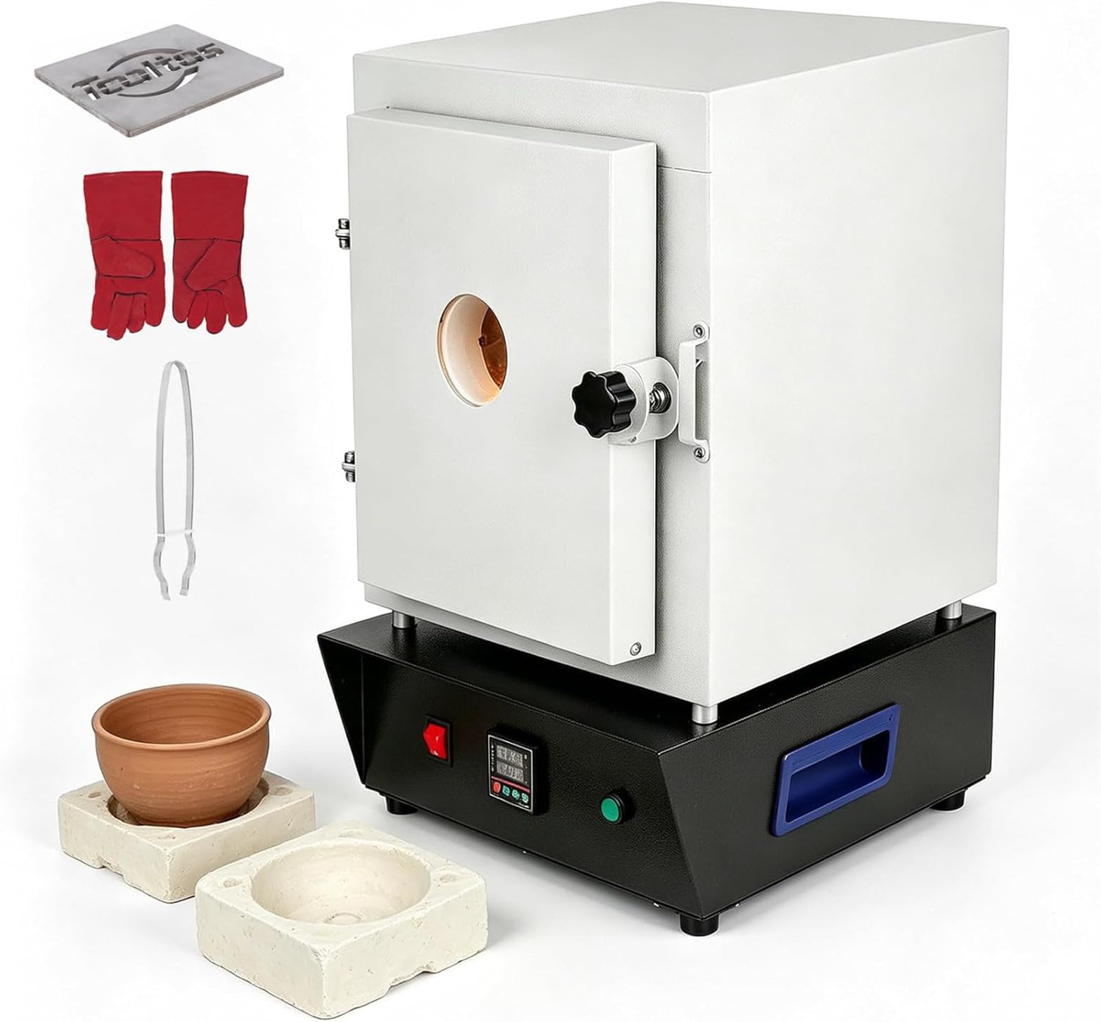 Horno De Mufla Cerámico De 1500W para Laboratorio,Horno Eléctrico De 1150 °c (2102°f) para Fabricación De Joyas Y Fundición De Metales,con Control De Temperatura Pid Y Ventana De Observación