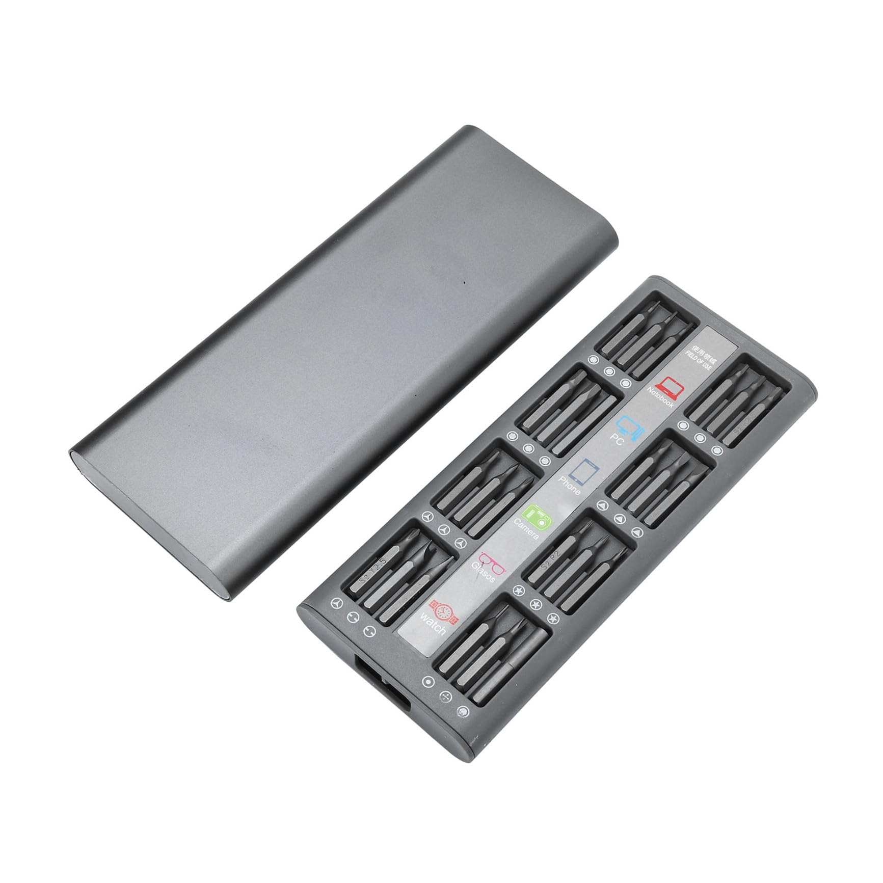 Set di Cacciaviti di Precisione 48 in 1 in Acciaio S2 Nero