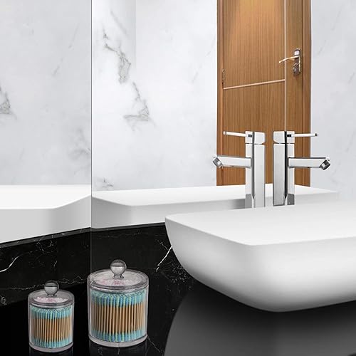 Miniatura 5 de Tbestmax Qtip - Recipientes transparentes para hisopo de algodón de 102036 onzas, tapas transparentes para almacenamiento, juego de 3 unidades