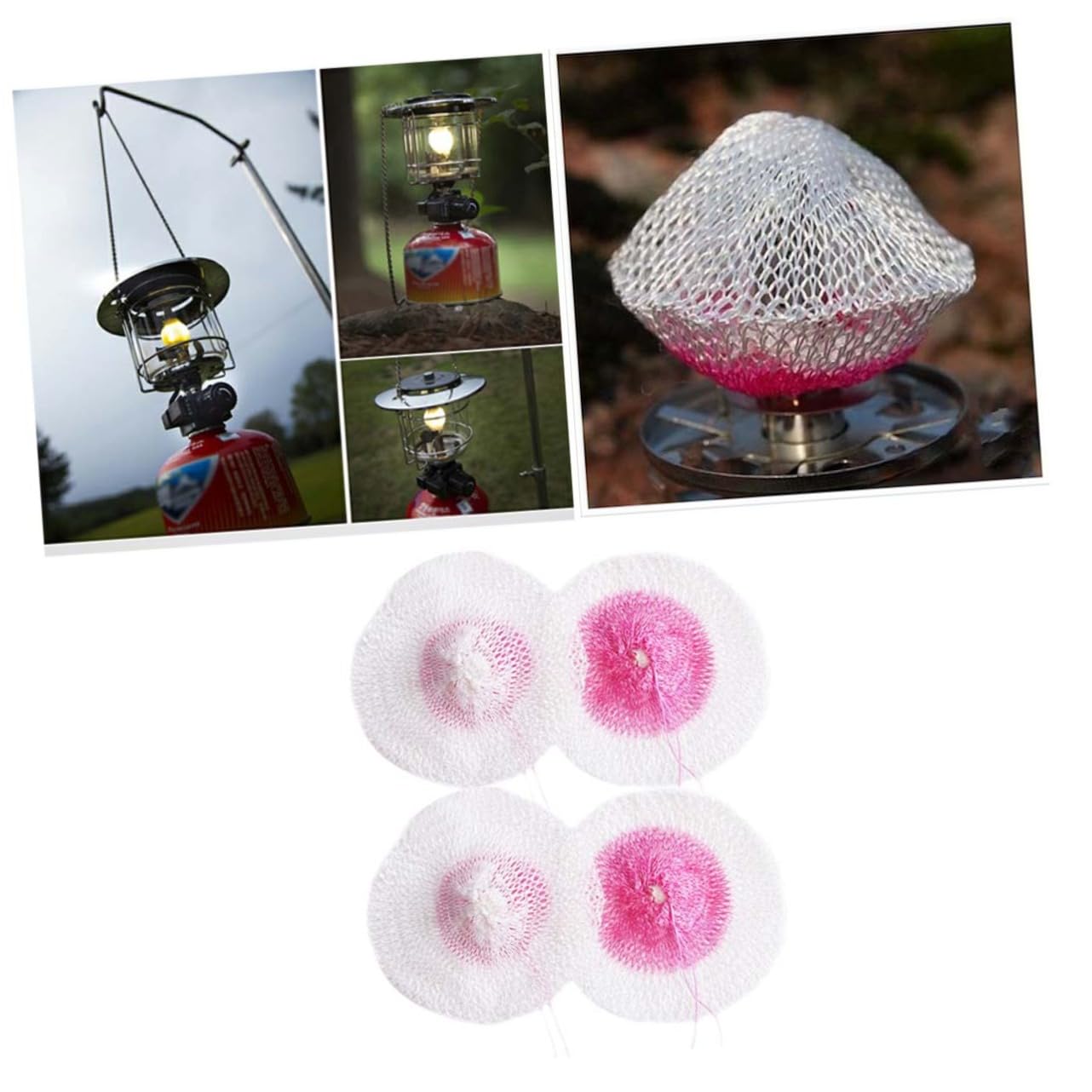 HEALLILY 4 Pcs Light Mantles Outdoor Lighting Gas Lamp Mantles Tent Light Camping Mantle Kerosene Camping Lights Light Gas Lights Lighting Outdoor Cloak Travel Universal White Lampshade