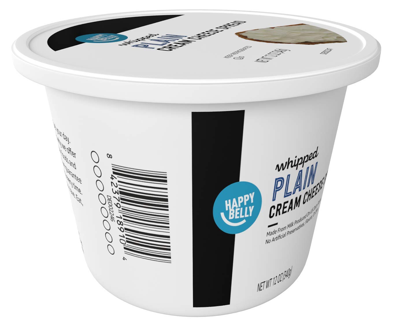 Amazon Brand - Happy Belly Original Whipped Cream Cheese Spread, 12 Ounce