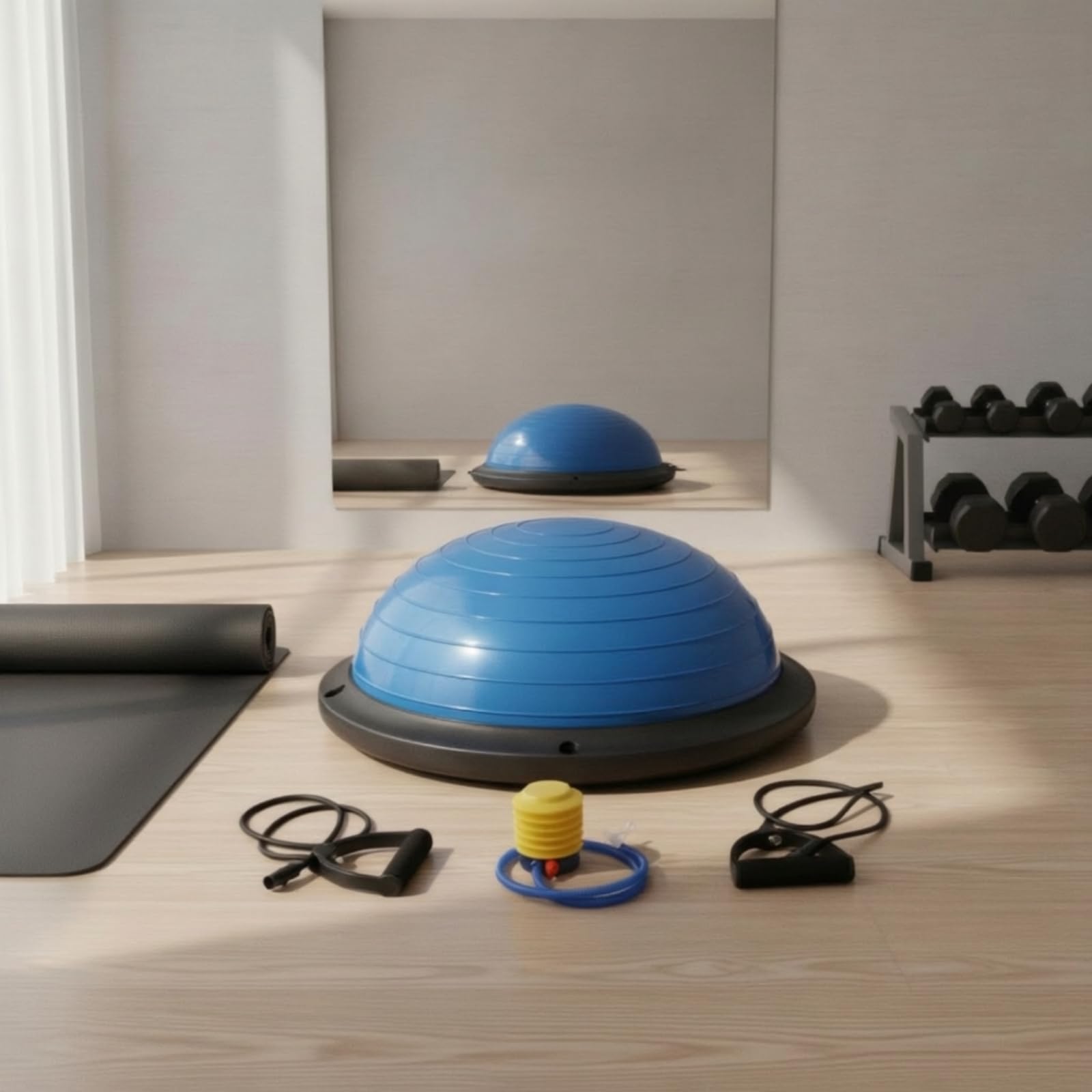 Pedana di Equilibrio con Elastici Versatile Cupola di Bilanciamento Compatto Cuscino Propriocettivo per Sportivi