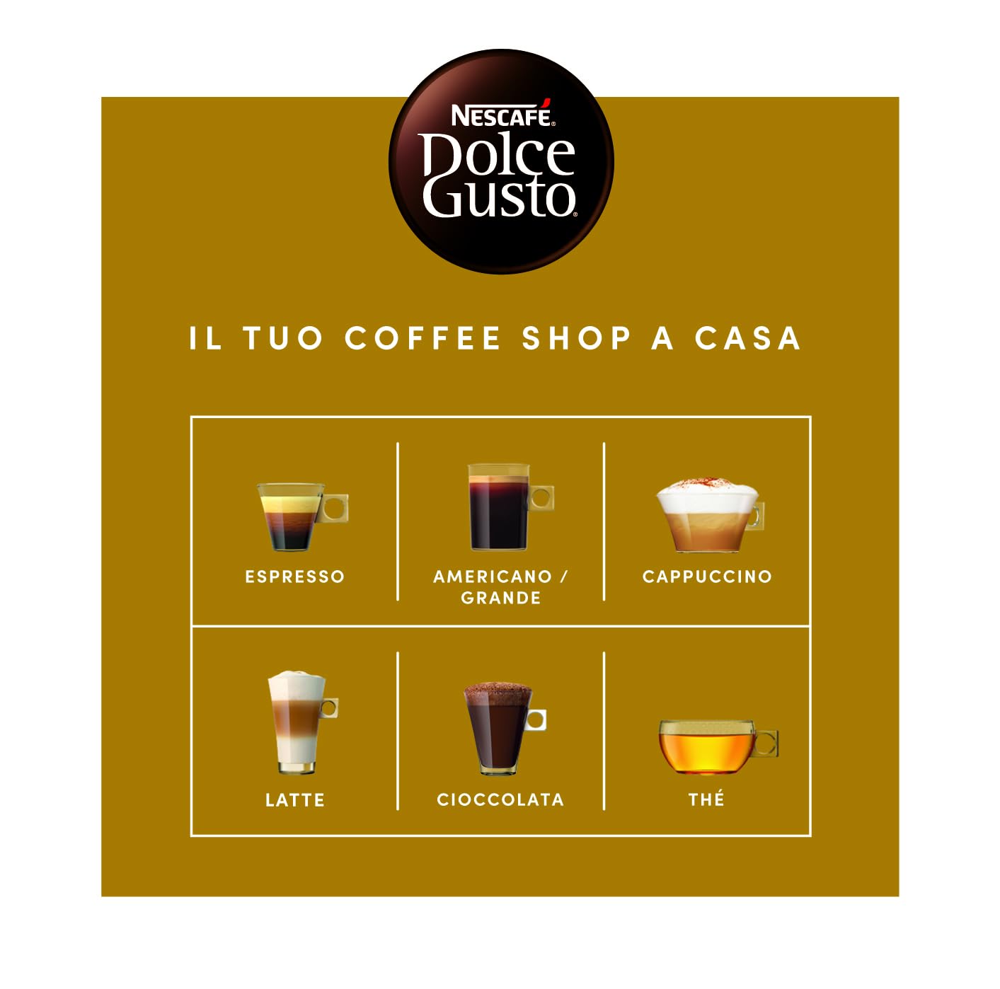 NESCAFÉ DOLCE GUSTO Espresso Milano Caffè, 6 Confezioni da 16 Capsule (96 Capsule Compatibili Nescafé Dolce Gusto)