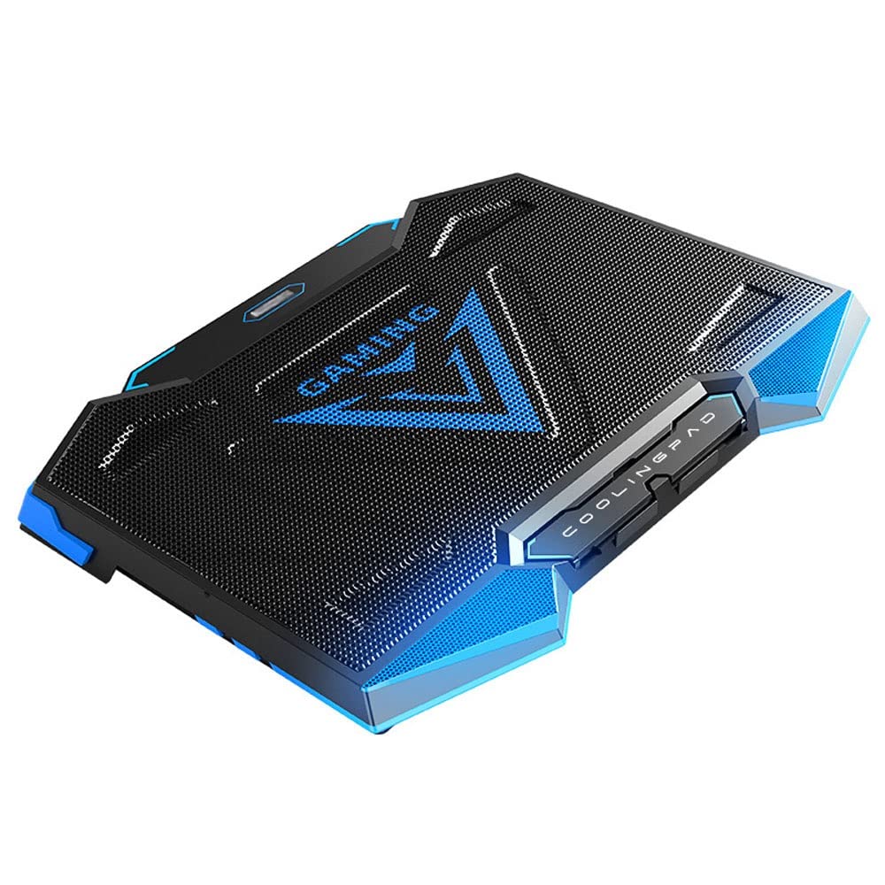 Pad de refroidissement for ordinateur portable avec réglage de la lumière + refroidisseur de portable de jeu + USB Ventilateur alimenté + support très stable et silencieux, compatible jusqu'à 17