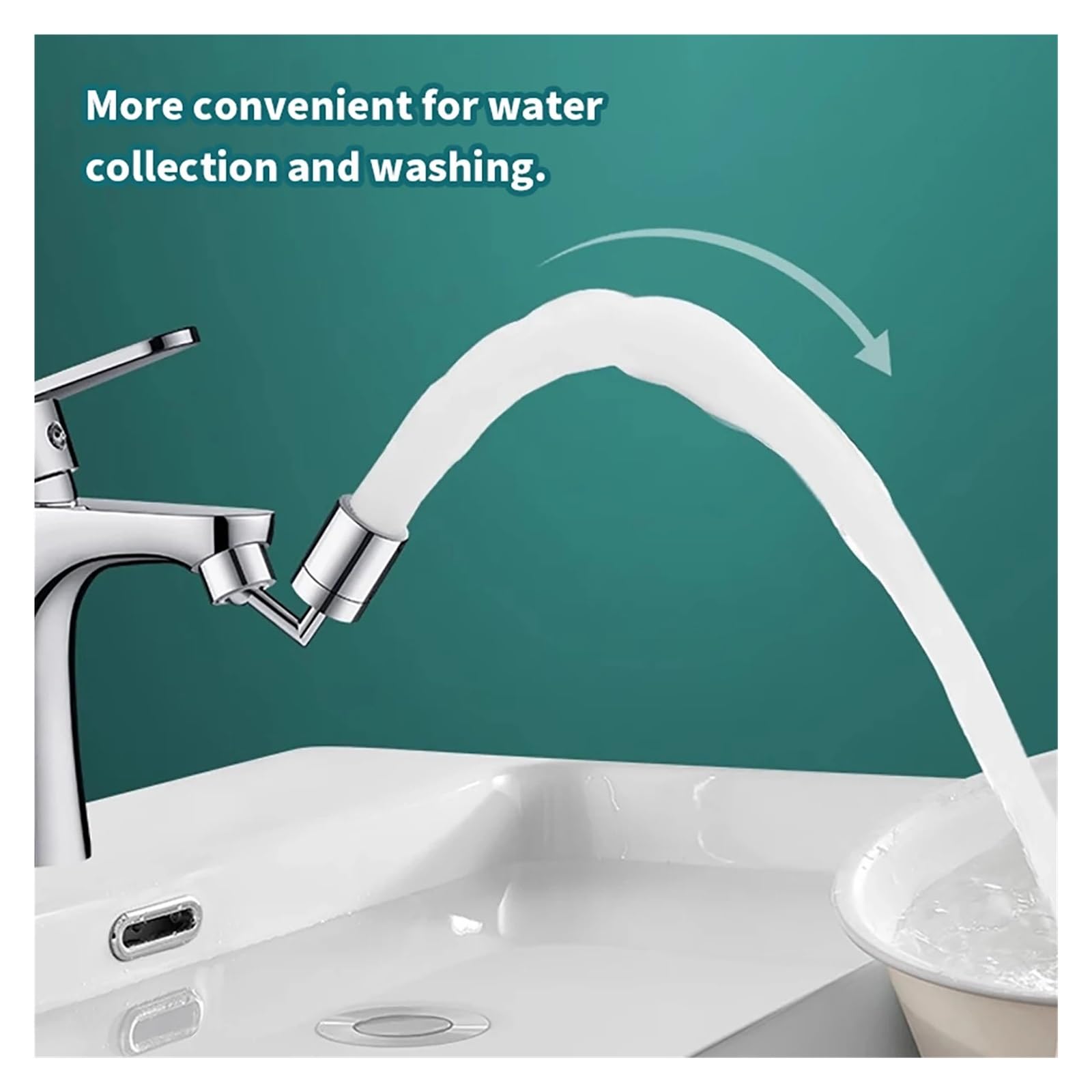 Aireador de grifo giratorio universal plástico ABS | Plata for grifos de baño: aireador protector contra salpicaduras for grifo con cabezal rociador giratorio universal 360