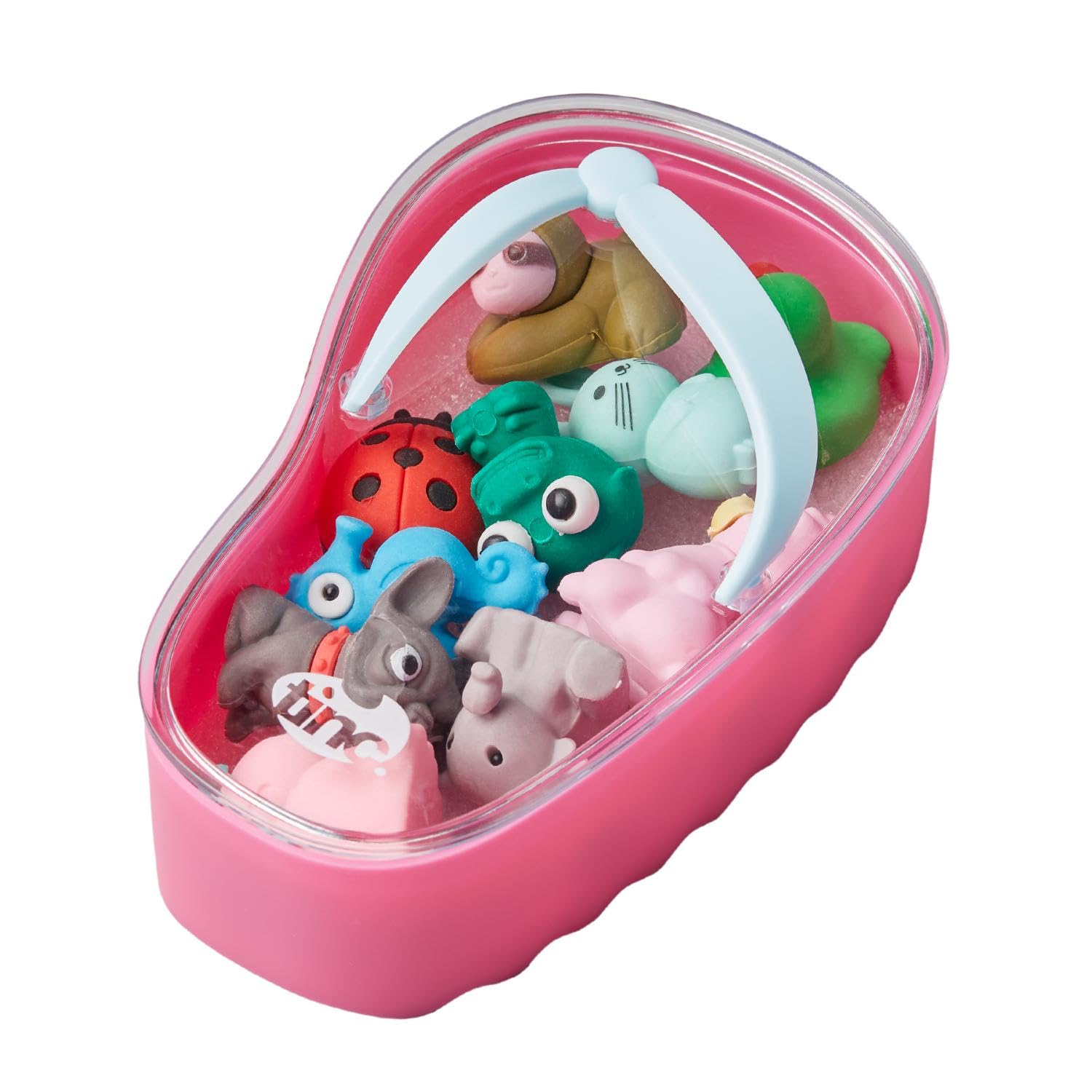 Tinc Gomme Infradito Rosa Set Figurine Animali Multicolori Cancelleria Creativa Confezione 10