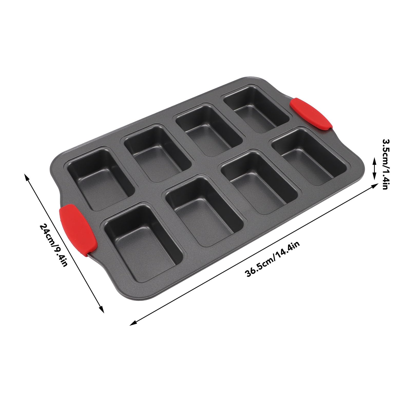Moule à 8 Mini Pains En Silicone Avec Cadre Métal - Anti-Adhésif, Poignées, Pour Brownies, Muffins, Cheesecakes